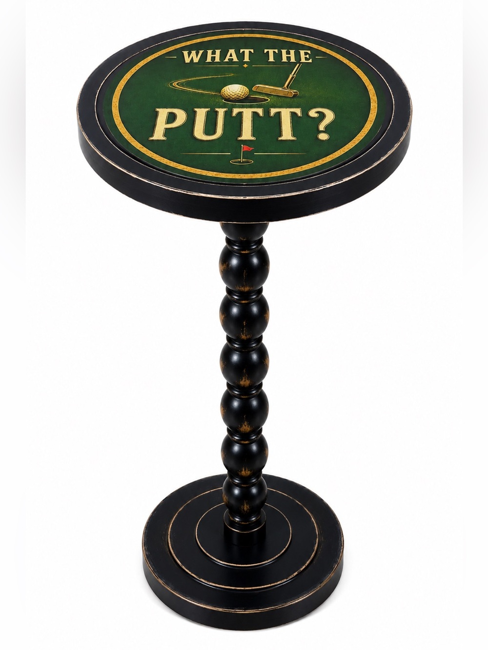 3 Day Sale! What The Putt Golf Drink Table, Modern Whiskey Martini, End Table